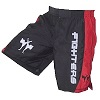 FIGHTERS - Fightshorts MMA Shorts / Cage / Schwarz-Rot / Medium