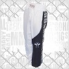 FIGHTERS - Kick-Boxing Hosen / Satin / weiss-schwarz