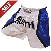 FIGHT-FIT - Muay Thai Shorts / Weiss-Blau