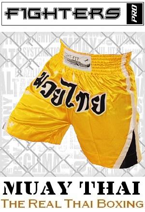 FIGHTERS - Pantaloncini Muay Thai / Giallo / Small
