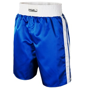 FIGHT-FIT - Pantaloncini da Boxe / Blu-Bianco / Small