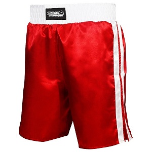 FIGHT-FIT - Pantaloncini da Boxe / Rosso-Bianco / XL