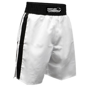 FIGHT-FIT - Boxing Shorts / White-Black / Large
