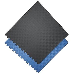 Bodenmatten / 100 x 100 x 2.5 cm / Kampfsportmatten / Sportmatten / Schwarz-Blau