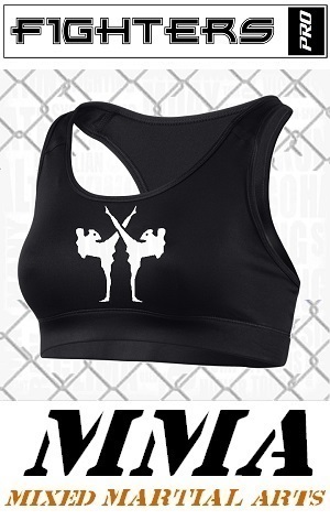 FIGHTERS - Reggiseno sportivo da donna / Nero / Small