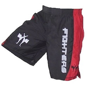 FIGHTERS - Shorts de MMA / Noir-Rouge / Medium