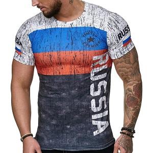 FIGHTERS - T-Shirt / Russland / Weiss-Blau-Rot-Schwarz / Medium