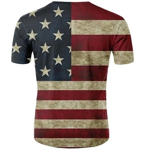 FIGHTERS - T-Shirt / Stati Uniti / Rosso-Bianco-Blu / XL