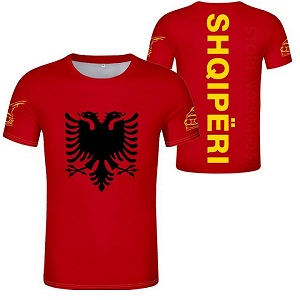 FIGHTERS - T-Shirt / Albania-Shqipëri / Rosso-Giallo / Large