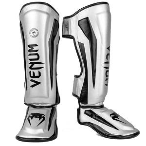 Venum - Espinilleras / Elite / Plata-Negro / Medium