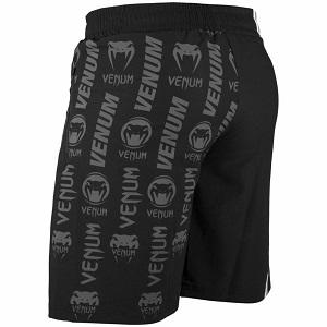 Venum - Short de Fitness / Logos / Negro-Blanco / XL